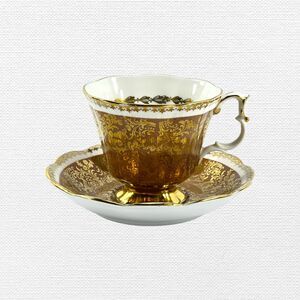 Bone China Brown Buckingham Teacup and Saucer Set Royal Albert Vintage